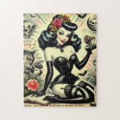 Vintag Goth Girl Illustration Puzzle (Vertikal)