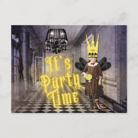 Vintag Goth Halloween-Party Einladung (Vorderseite)