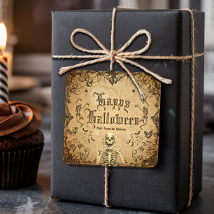 Vintag Goth Halloween Spooky Custom Party Quadratischer Aufkleber
