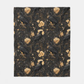 Vintag Goth Raven Crow-Rose Fleecedecke (Vorderseite)