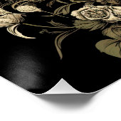 Vintag Goth Skeleton Skull Raven Poison Halloween Poster (Ecke)