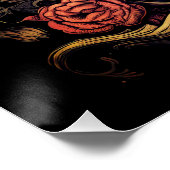 Vintag Goth Skeleton Skull Raven Poison Halloween Poster (Ecke)