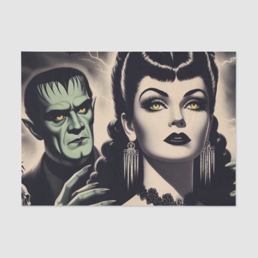 Vintag Goth Woman Seidenpapier (Vorderseite)