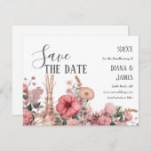 Vintag-Gothic-Boho-Blumenanatomie Save The Date (Vorne/Hinten)