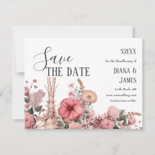 Vintag-Gothic-Boho-Blumenanatomie Save The Date