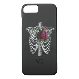 Vintag-Gothic-Burgund-Rose Skeletton Case-Mate iPhone Hülle