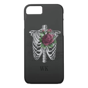 Vintag-Gothic-Burgund-Rose Skeletton Case-Mate iPhone Hülle