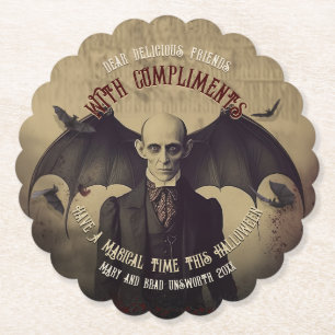 Vintag Gothic Dracula Halloween Untersetzer