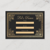 Vintag Gothic Gold Viktorianische Hochzeitssong-An Begleitkarte (Vorderseite)