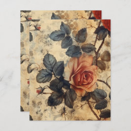 Vintag Gothic Grunge Floral Scrapbook Paper