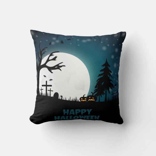 Vintag Gothic Halloween Pumpkins Kissen (Vorderseite)