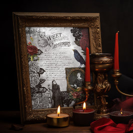 Vintag Gothic Halloween Widow Ephemera Seidenpapier