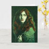 Vintag Gothic Lady Vampire Grußkarte Karte (Gelbe Blume)