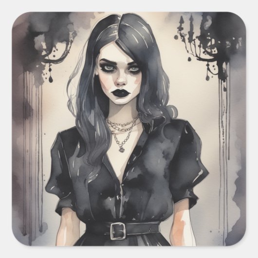 Vintag Gothic LBD Fashion Sticker (Vorderseite)