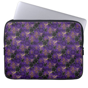 Vintag-Gothic Phoenix und Rose Lila Muster Laptopschutzhülle