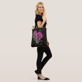 Vintag Gothic Pink Rose Skelett Personalisiert Tasche (Am Model)
