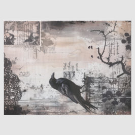 Vintag Gothic Raven Decoupage Seidenpapier