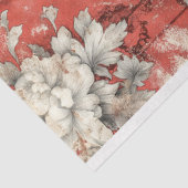 Vintag Gothic Red Floral Raven Decoupage Seidenpapier (Ausschnitt)