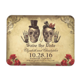 Vintag Gothic Skeleton Couple Save the Date Magnet