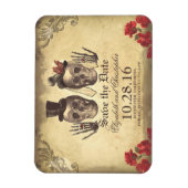 Vintag Gothic Skeleton Couple Save the Date Magnet (Vertikal)
