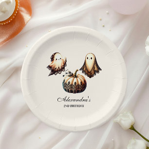 Vintag Gothic Spooky 2. Geburtstag Halloween Pappteller