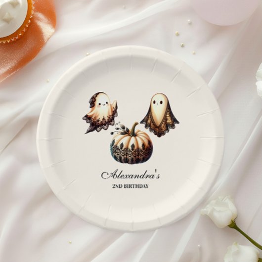 Vintag Gothic Spooky 2. Geburtstag Halloween Pappteller