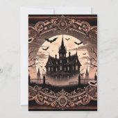 Vintag Gothic Spooky Beängstigend Halloween Einladung (Rückseite)