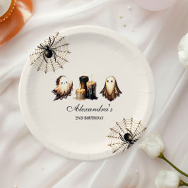 Vintag Gothic Spooky Halloween 2. Geburtstag Pappteller