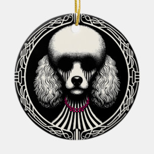 Vintag Gothic Spooky Poodle Dog Ornament