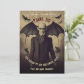 Vintag Gothic Vampire Dracula Vielen Dank Dankeskarte (Stehend Vorderseite)