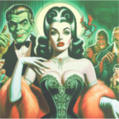 Vintag Gothic Vampire Woman Aufkleber (Vorderseite)