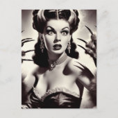 Vintag Gothic Vampire Woman Postkarte (Vorderseite)