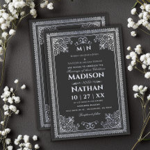 Vintag-gotische Silberhochzeit - Einladung