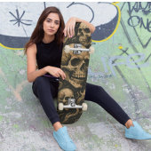 Vintag Gotische Skull Art Macabre Skeleton Rauch Skateboard