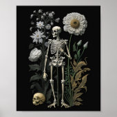 Vintag-gotisches Blumenskelett | Dark Botanical Poster (Vorne)