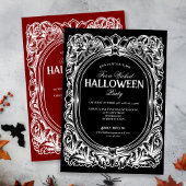 Vintag-gotisches Rotes Halloween-Party Einladung