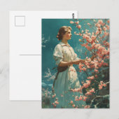 Vintag Grace under Cherry Blossom Postkarte (Vorne/Hinten)
