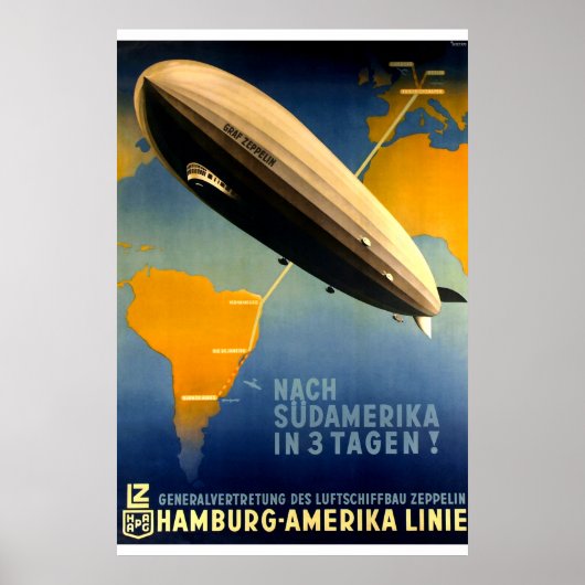 Vintag - Graf Zeppelin Travel Poster aus den 30er (Vorne)