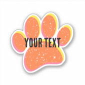 Vintag Grainy Dog Pawprint Aufkleber (Vorderseite)