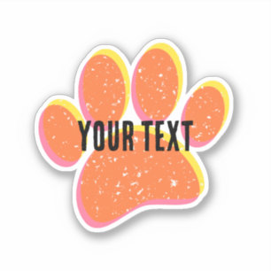 Vintag Grainy Dog Pawprint Aufkleber