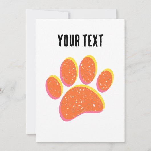 Vintag Grainy Dog Pawprint Einladung (Vorderseite)