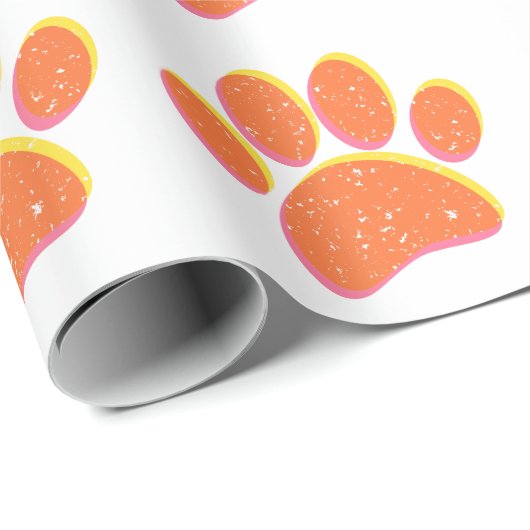Vintag Grainy Dog Pawprint Geschenkpapier (Rolleneckpunkt)
