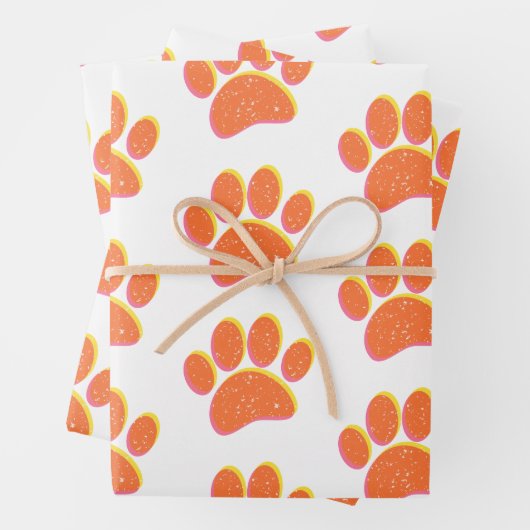 Vintag Grainy Dog Pawprint Geschenkpapier Set (Beispiel)