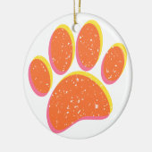 Vintag Grainy Dog Pawprint Keramik Ornament (Links)