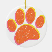 Vintag Grainy Dog Pawprint Keramik Ornament (Hinten)