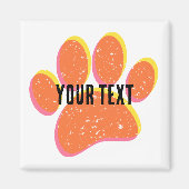 Vintag Grainy Dog Pawprint Magnet (Vorne)