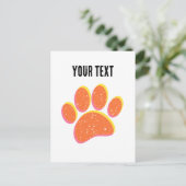 Vintag Grainy Dog Pawprint Postkarte (Stehend Vorderseite)