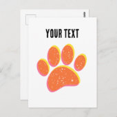 Vintag Grainy Dog Pawprint Postkarte (Vorne/Hinten)