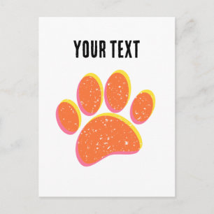 Vintag Grainy Dog Pawprint Postkarte