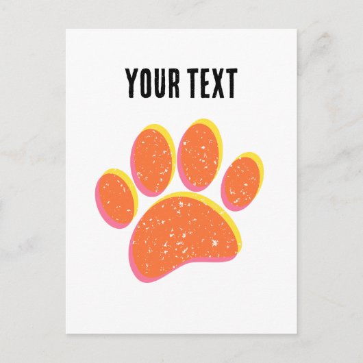 Vintag Grainy Dog Pawprint Postkarte (Vorderseite)